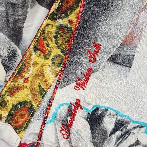 Robert Graham Limited Womens XL Sculpture Shirt Linen Blend Gold Emb Abstract‎ - Picture 6 of 14